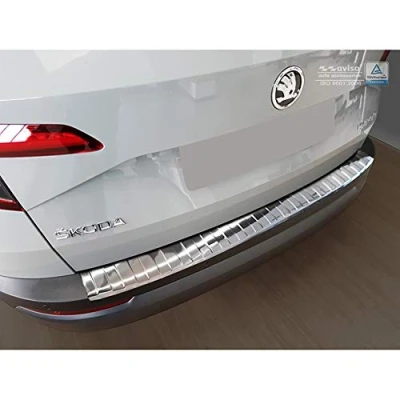 Abbildung von Avisa Edelstahl Heckstoßstangenschutz kompatibel mit Skoda Karoq 2017 2022 &#039;Ribs&#039;