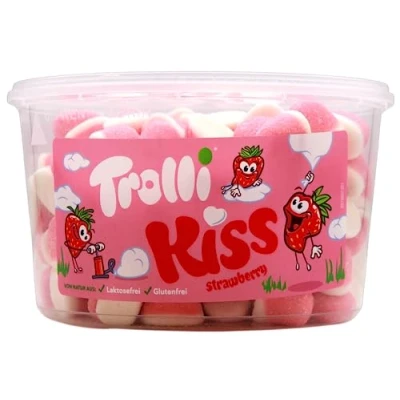 Abbildung von Trolli Kiss Strawberry Schaumerdbeeren, 3er Pack (3 x 975g)