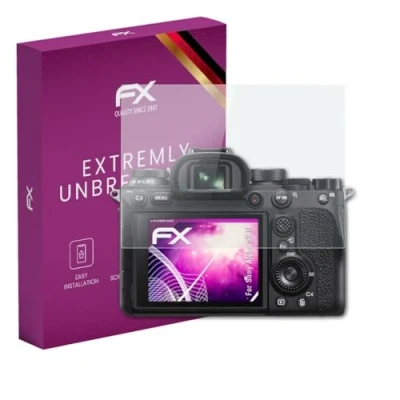 Abbildung von atFoliX Glasfolie kompatibel mit Sony Alpha a9 II Panzerfolie, 9H Hybrid Glass FX Schutzpanzer Folie