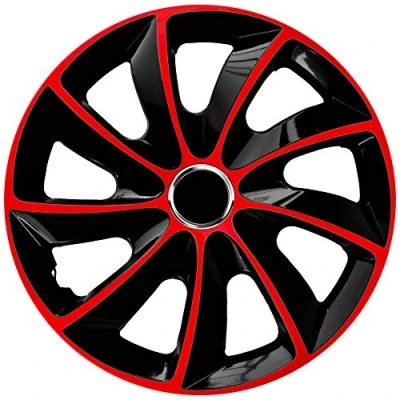 Abbildung von NRM Radkappe STIG 17 Zoll in Rot/Schwarz, Zoll, (4 St) Radzierblenden für Stahlfelgen Zweifarbige Radkappen Satz 4er Set 17&quot;
