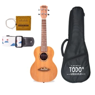 Abbildung von TODO Moutain Fuji Ukulele Mahagoni Top Solid 23 Zoll Konzert für Erwachsene Anfänger Kit mit Carbon Saiten, Kapodaster, Gurt