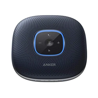 Abbildung von Anker PowerConf Bluetooth Konferenzlautsprecher mit 6 integrierten Mikrofonen, verbesserter Tonaufnahme, 24 St. Akku, USB C Konnektivität, für Homeoffice (Blau)