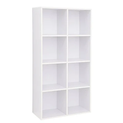 Abbildung von VASAGLE Bücherregal, Regal mit 8 Fächern, Trennwand, Präsentation, für Wohnzimmer, Schlafzimmer, Büro, 30 x 65,5 129,5 cm, Weiß LBC24WT
