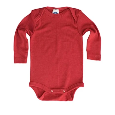 Abbildung von Cosilana, Baby Body Langarm, 70% Wolle, 30% Seide (Rot, 74 80)
