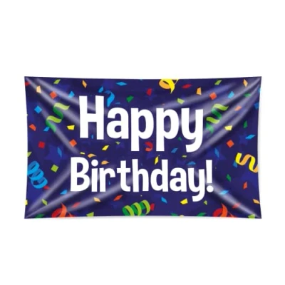 Abbildung von Happy Birthday Cartoon XXL Wandfahne 90x150cm