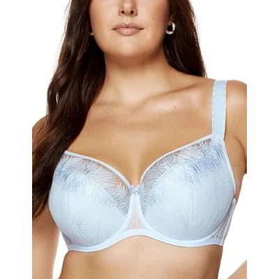 Abbildung von Gorteks Lingerie Mable B3 halb gepolsterter BH mit Stickerei, Komfort Damen Bügel, Maxi Größen Unterwäsche, für große und kleine Brüste 80I, Blau