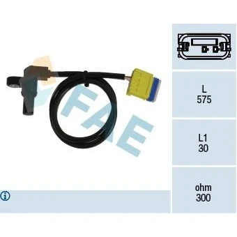 Abbildung von FAE 79223 Drehzahlsensor, Automatikgetriebe LANCIA: Phedra, PEUGEOT: 407 SW, RENAULT: MEGANE 2 Coupe Cabriolet