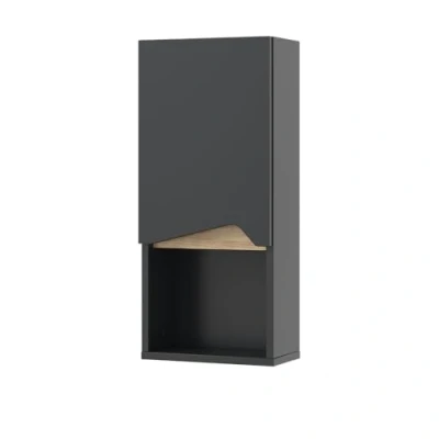 Abbildung von Vicco Hängeschrank Marelle, Anthrazit/Anthrazit, 30 x 67 cm mit Tür und offenem Fach