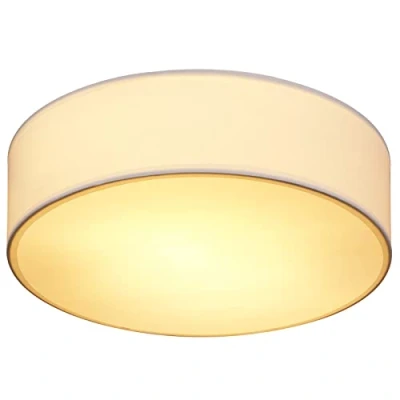 Abbildung von monzana Deckenleuchte Deckenleuchte, Innenbeleuchtung, Leuchtmittel nicht inklusive, Deckenlampe Stoff Weiß 38 cm Modern E27 Rund 2 Flammig