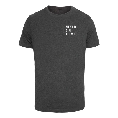 Abbildung von Merchcode Never ON TIME Tshirt print, Größe: Large, Charcoal