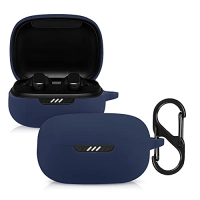 Abbildung von kwmobile Hülle kompatibel mit JBL Live Pro Plus Kopfhörer Case TPU Silikon Cover Schutzhülle in Dunkelblau