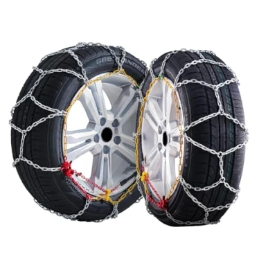 Abbildung von VEVOR Schneeketten Reifenketten aus Mangan legierter Stahl, Notfall Traktionsketten, 2 Stk. 645/605 mm universal Auto Schwerlast Notfallzugketten für Autos Pickups SUVs Lkws, Silber