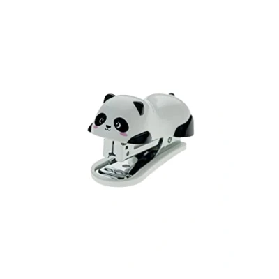 Abbildung von Legami Mini Friends Panda Heftgerät, 3 x 3,5 cm, Heftklammerentferner auf der Rückseite, 1000 Heftklammern, zum Ordnen von Dokumenten, aus Kunststoff und Metall