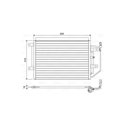 Abbildung von VALEO 822556 Klimakondensator mit Trockner Aluminium 410 MITSUBISHI: Colt 6, VI CZC Cabrio, SMART: Fortwo I Coupe, Forfour