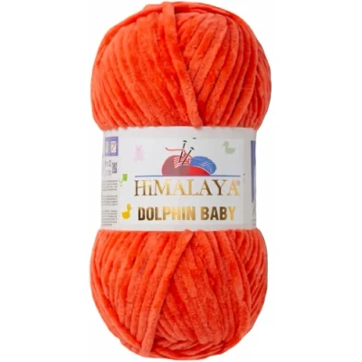 Abbildung von Strickfein Himalaya Dolphin Baby Wolle Garn Baumwolle Strickwolle zum Stricken häkeln (80312 Orange)