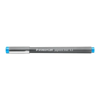 Abbildung von STAEDTLER 308 03 30 Fineliner pigment liner (0,3 mm Strichbreite, hohe Qualität, Pigmenttinte, dokumentenecht, lichtbeständig) Farbe hellblau