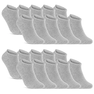 Abbildung von sockenkauf24 Sneakersocken 10, 20, 30 Paar Sneaker Socken Damen &amp; Herren Schwarz Weiß Grau (Grau, 20 Paar, 43 46) Baumwolle 16900 WP