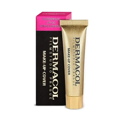 Abbildung von Dermacol Full Coverage Foundation 13g, Flüssige Makeup Matte mit SPF 30, Wasserfeste für fettige Haut, Akne, &amp; Augenringe, Langanhaltende Produkte, Shade 207