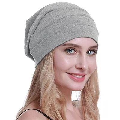 Abbildung von osvyo Baumwolle Chemo Hüte Soft Caps Krebs Kopfbedeckungen für Frauen Haarausfall versiegelt Verpackung PURPEL