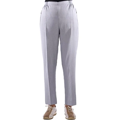 Abbildung von Eitex Damen Seniorenhose Schlupfhose mit Gummizug Kurzgröße ideal für pflegebedürftige Omas einfach anzuziehen und super pflegeleicht (38/40, hellgrau meliert)