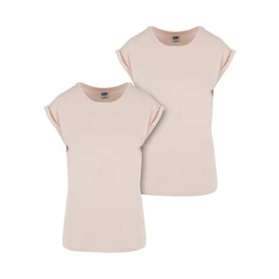 Abbildung von Urban Classics Damen Ladies Extended Shoulder Tee 2 pack T Shirt, Rosa, XS EU