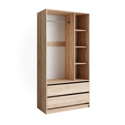 Abbildung von Vicco Kleiderschrank Elmo, Sonoma, 100 x 200 cm mit 2 Schubladen
