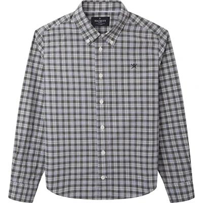 Abbildung von HACKETT LONDON Boy&#039;s Melange Pop Chk Shirt, Green/Grey, 5 Years
