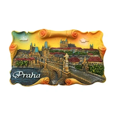 Abbildung von 3D Kühlschrankmagnet in Prag, tschechische Karlel Brücke, Reiseaufkleber, Souvenirs, Heim und Küchendekoration, aus China