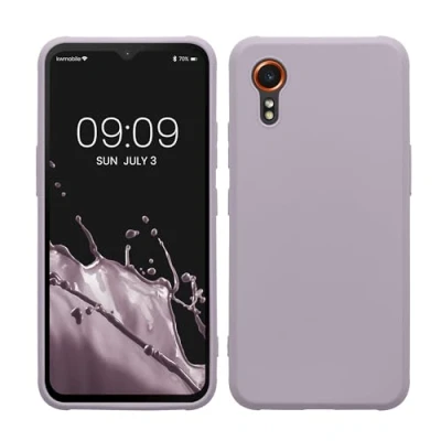 Abbildung von kwmobile Hülle kompatibel mit Samsung Galaxy Xcover7 weiches TPU Silikon Case Cover geeignet für kabelloses Laden Lavendel