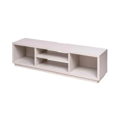 Abbildung von Iris Ohyama, TV Möbel, Schrank, Bank, Halterung für Bildschirme bis zu 65 Zoll, 4 Regale, Kabelauslass, Schlafzimmer, Wohnzimmer Cabinet Standard OTS 150S Eiche weiß