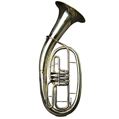 Abbildung von Monzani MZBR 1211L Bb Tenorhorn, Messingkorpus, Goldmessing Mundrohr, Klarlack lackiert, 3 Ventile, 13 mm Bohrung, inklusive Mundstück, Hardcase, Ideal für Anfänger und Fortgeschrittene