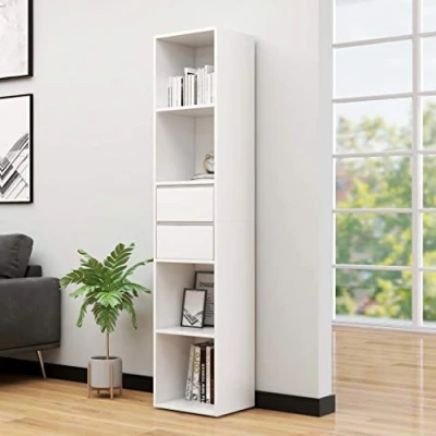 Abbildung von ZQQLVOO Bücherregal Weiß 36 x 30 171 cm Spanplatte, Standregal, Schlafzimmer, dekorativ Bücherregal, Freistehendes Regal, Raumteiler für Büro, Wohnzimmer,