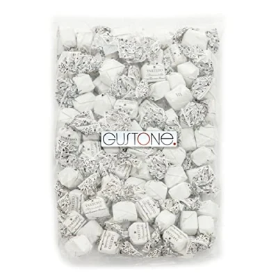 Abbildung von GUSTONE. Tartufi dolci stracciatella 70 Stück je 14g Antica Torroneria Piemontese Trüffel Praline weißer Schokolade 1kg Großpackung als Geschenk