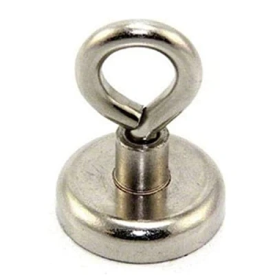 Abbildung von Ferrit Klemmmagnet Mit M6 Augenbolzen zum Aufhängen, Halten Oder Anzeigen von Gegenständen 32mm Durchmesser x 45mm Hoch 5,8kg Zug Norden Pack 10