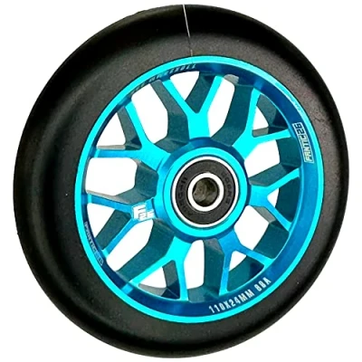 Abbildung von Fantic26 Spy7 Stunt Scooter Rolle I Trick Tret Kinder Roller Wheel 110mm ABEC 11 Schnell Leise Freestyle (Türkis/Pu Schwarz)