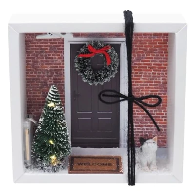 Abbildung von ZauberDeko Geldgeschenk Verpackung Weihnachten Winter Katze LED Tannenbaum Xmas Gutschein Geschenk