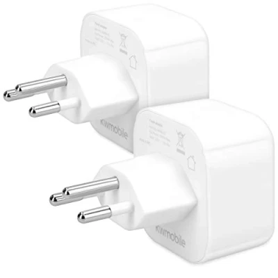 Abbildung von kwmobile 2x Reiseadapter Schweiz Typ J Schuko EU zu Steckdose Stromadapter, 6,60 cm