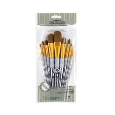 Abbildung von Royal &amp; Langnickel RCC 311 Crafters Choice, Brown Taklon 9 teiliges Flachpinsel Set