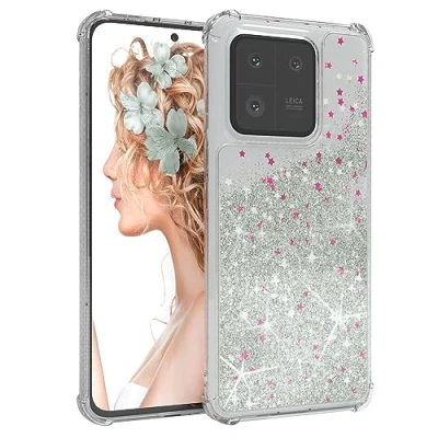 Abbildung von EAZY CASE Cover Shell kompatibel mit Xiaomi 13 Pro Ultra robust, schützende Hülle Premium Finish, Dünne Transparente Handyhülle, Schutzhülle Kameraschutz in Schimmer Silber