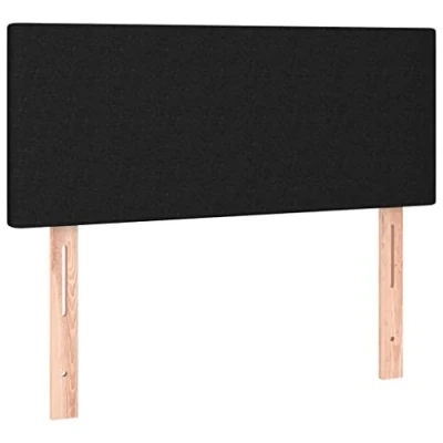 Abbildung von vidaXL Kopfteil, Bettkopfteil mit Holzbeinen, Höhenverstellbar Polsterkopfteil für Bett, Betthaupt Bettzubehör Schlafzimmer, Schwarz 80x5x78/88 cm Stoff