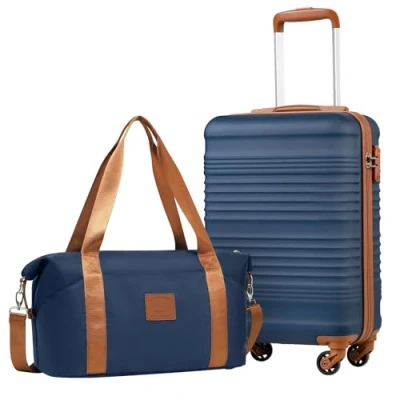 Abbildung von COOLIFE Handgepäck Koffer 55x35x20cm und Kabinentasche 20L(40x25x20cm) Set für Ryanair Fluggesellschaft Kabinengepäck Hartschlagenkoffer Leichtgewicht mit TSA Schloss