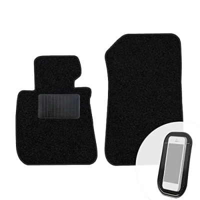 Abbildung von moto MOLTICO Vorne Fußmatten Auto Velours Autoteppiche Schwarz Automatten Set 2 teilig passend für BMW 3er E90 E91 2005 2012