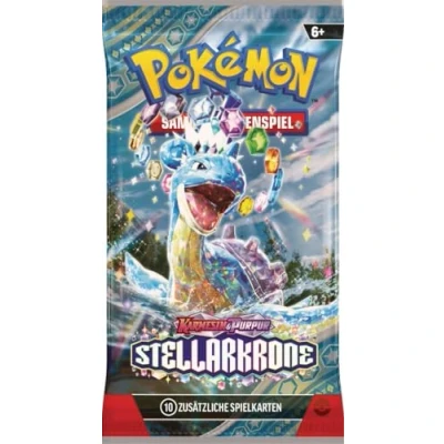 Abbildung von PKM Stellarkrone Booster mit 10 wertvollen Sammelkarten Karten Pack DEUTSCH + Heartforcards® Versandschutz