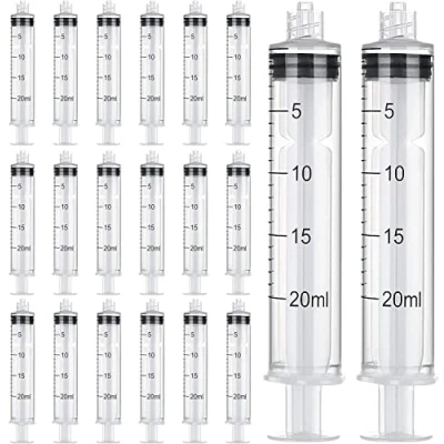 Abbildung von 10 Stück 20ml Luer Lock Spritze,Einzeln Steril Versiegelt 20 ml Kunststoff Spritze Ohne Nadel, Für Wissenschaftliche Laboratorien, Epoxidharz, Handwerk, Fütterung von Haustieren (20 ml)