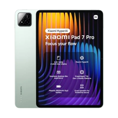 Abbildung von Xiaomi Pad 7 Pro Tablet, 11.2 Zoll, 8+256GB, Grün, 3.2K 144Hz Display, Snapdragon 8s Gen 3, 8850mAh Akku, 67W HyperCharge, HyperAI, Quad Lautsprecher, Nahtloses Desktop ähnliches Erlebnis