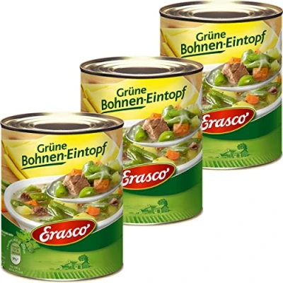 Abbildung von Erasco Grüne Bohnen Eintopf mit zart magerem Rindfleisch 800g 3er Pack