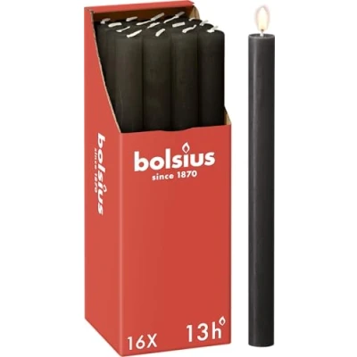 Abbildung von Bolsius Abendkerze Rustikal Stürmisch Grau 27 cm 16 Stücke