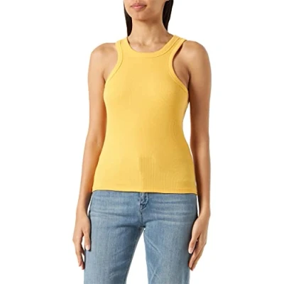 Abbildung von Noisy may Damen Nmmaya S/L Halter Neck Top Noos, Amber Yellow, S