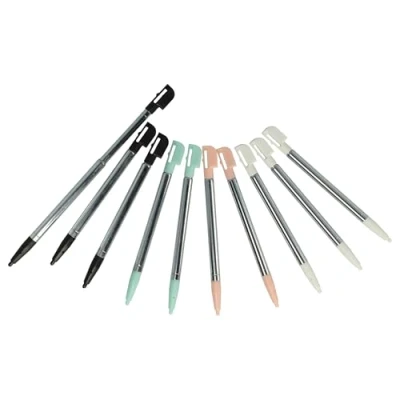 Abbildung von vhbw 10x Eingabestifte kompatibel mit Nintendo DSi, DSi XL, 2DS, DS Lite Spielekonsole 9,6 12,8 cm lang, Ausziehbar