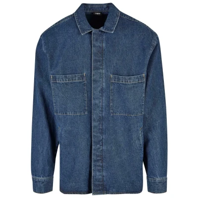 Abbildung von Urban Classics Pocket Hemd, Herren, Größe: XL, Mid indigo washed